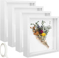 10x10 Shadow Box Frame 4 Pack - Plexiglass Wood Display Cases