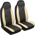 GIANT PANDA Front Car Seat Covers - Leather High Back Protection