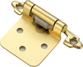 Gold Cabinet Hinges 50 Pack (25 Pairs) - Self-Closing Satin Brass