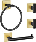 Towel Ring Set 4 Piece Bathroom Hardware Set - Stylish Wall Mounted