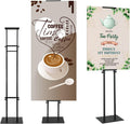 Black Pedestal Poster Sign Stand Adjustable to 80 in - Heavy Duty
