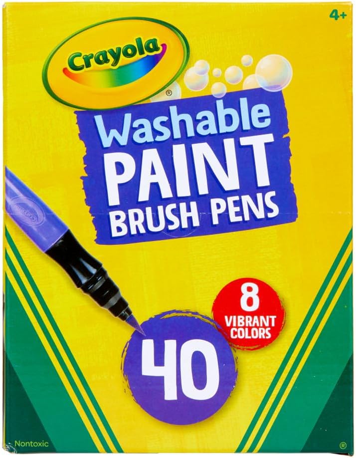 Crayola No-Drip Paint Brush Pens Set for Creative Kids Fun