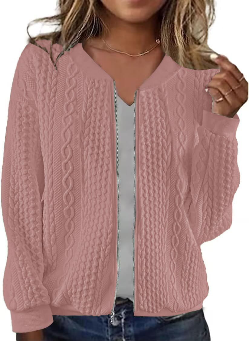 Women's Zip up Sweatshirt Jacket with Pockets for Casual Wear