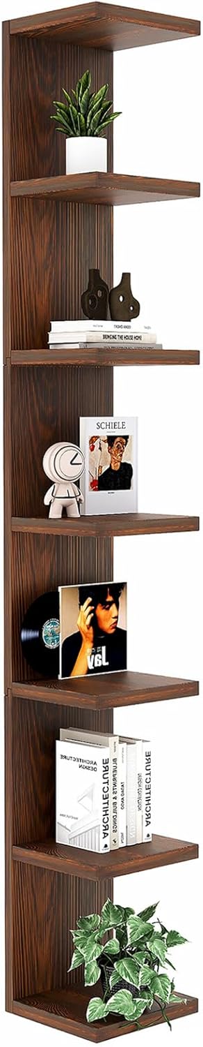 Lack Wall Shelf - Solid Wood 7 Tier Floating Display Shelf
