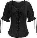 Scarlet Darkness Renaissance Shirt for Women - Plus Size Lace-Up Top