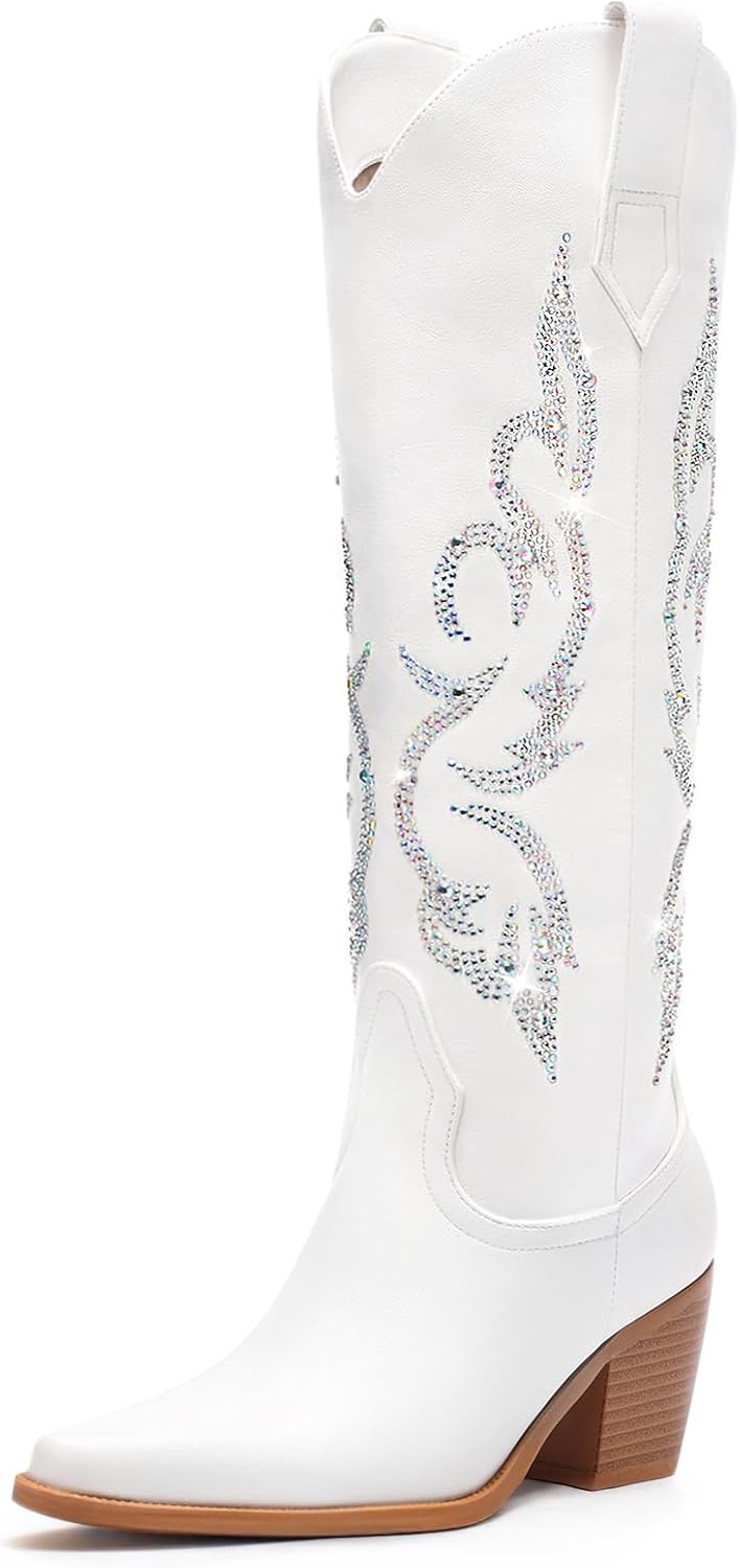 White Cowboy Boots for Women - Rhinestone Cowgirl Style