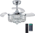 Chandelier Ceiling Fan with Light 30in Retractable - Modern Fandelier