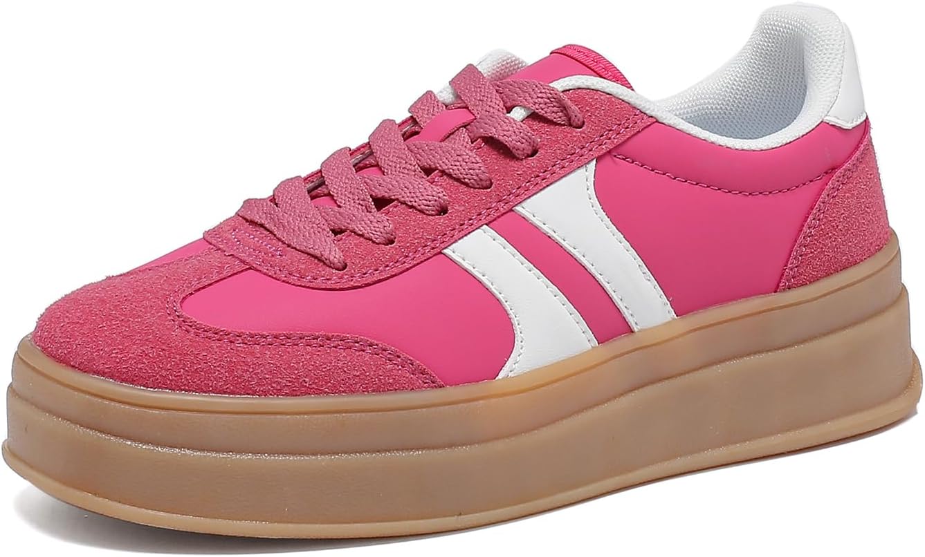 Women's Gum Sole Fashion Sneakers with Thick Platform Sole