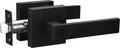 Contemporary Square Entry Lever Lock Set - Reversible Iron Black