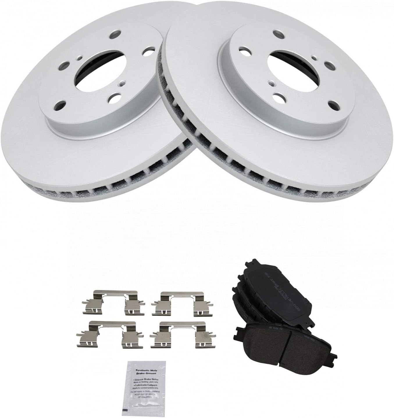 TRQ Front Brake Pad and Rotor Set for 2002-2006 Toyota Camry