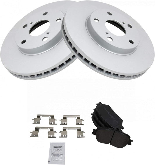 TRQ Front Brake Pad and Rotor Set for 2002-2006 Toyota Camry