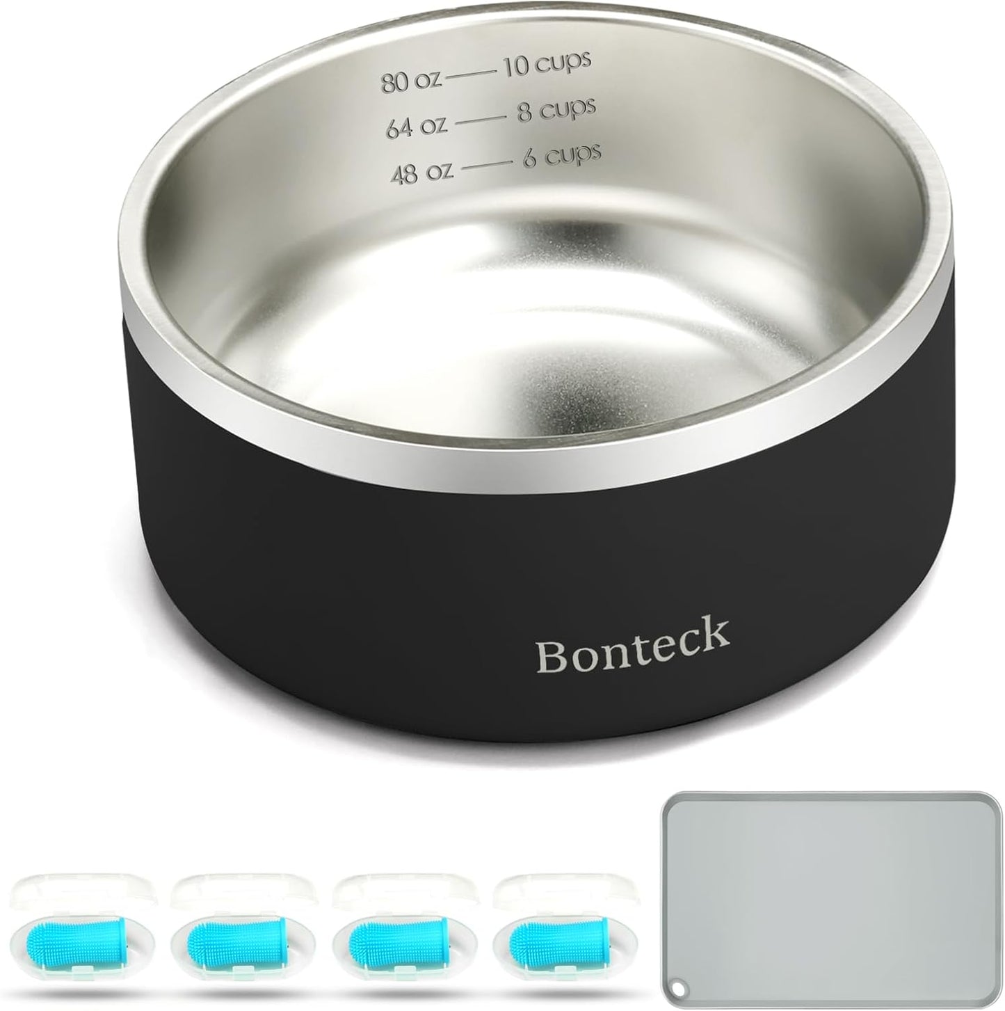Dog Bowl - Large Non Slip Metal Bowls for Food and Water