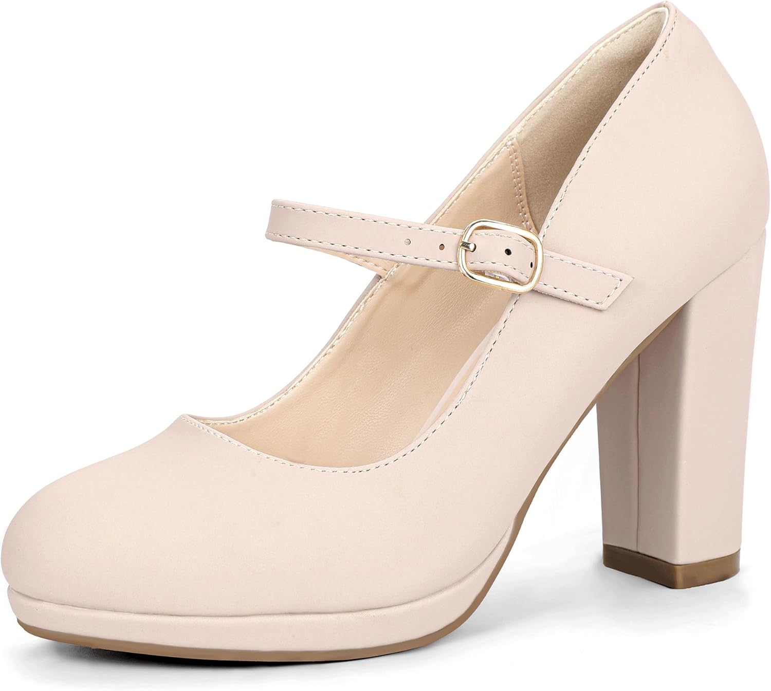 IDIFU Mary Jane Shoes Closed Toe Heels for Women Fashion