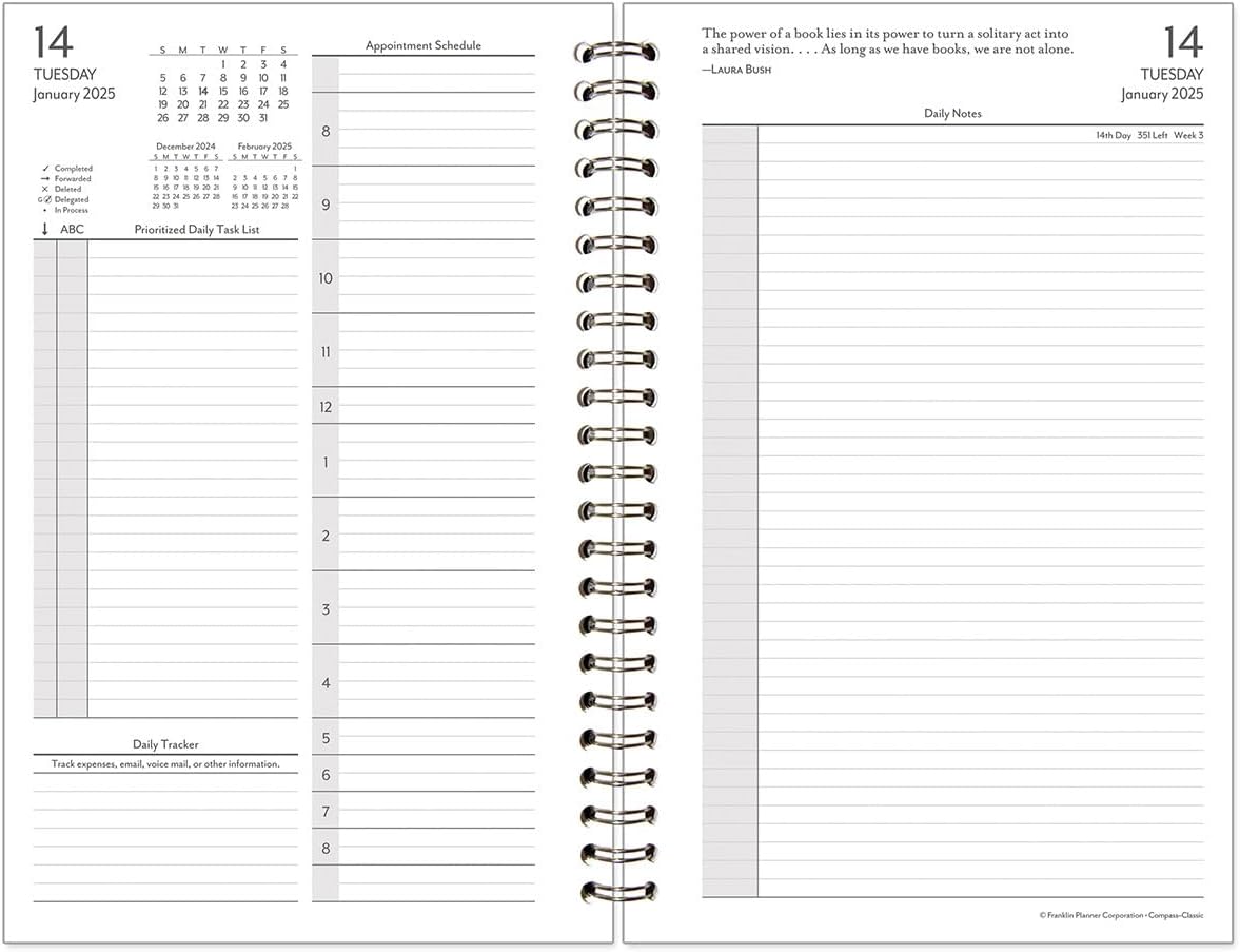 FranklinCovey Compass Two Page Per Day Planner for 2025