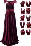 Velvet Wrap Maxi Dress for Women - One Size Convertible Bridesmaid