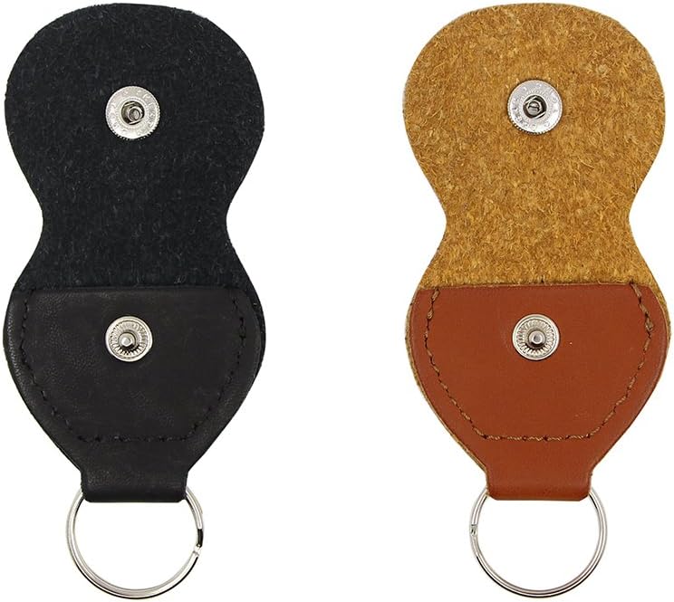Leather Keychain Pick Case Duo - JAZ Guitar Picks Holder