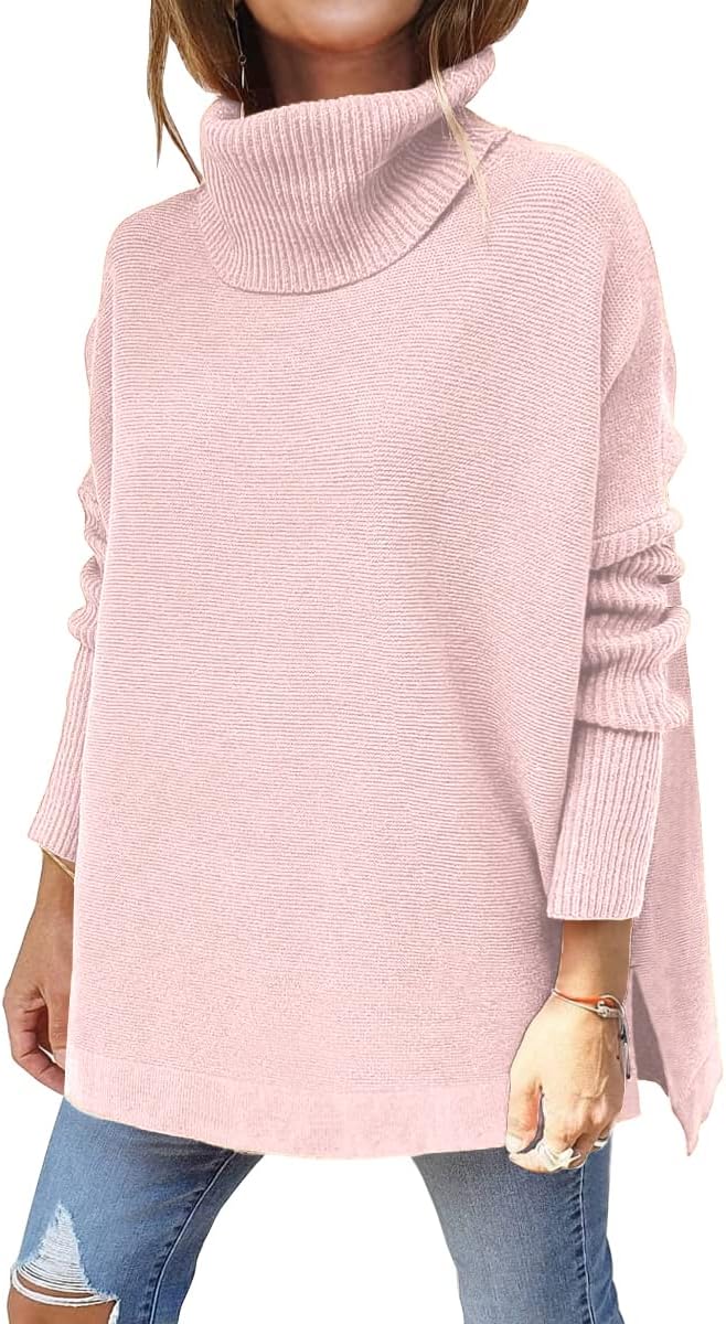 LILLUSORY Women's Turtleneck Oversized Sweater for Chic Style