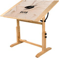 Adjustable Wooden Drawing Table 42x30 - Stable Vintage Drafting Desk