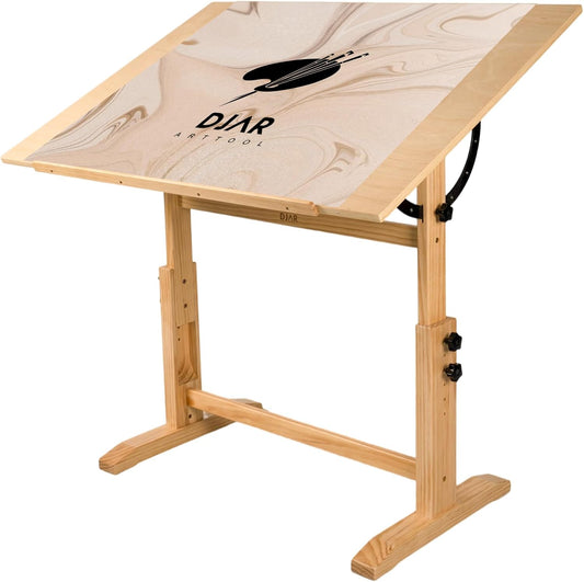 DJAR Adjustable Wooden Drawing Table for Artists and Creatives