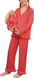 Matching Girls & Dolls Ruffle Pajama Set - Soft Long Sleeve Sleepwear