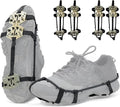 2-Pair Ice Cleats for Shoes and Boots - Non-Slip Winter Traction