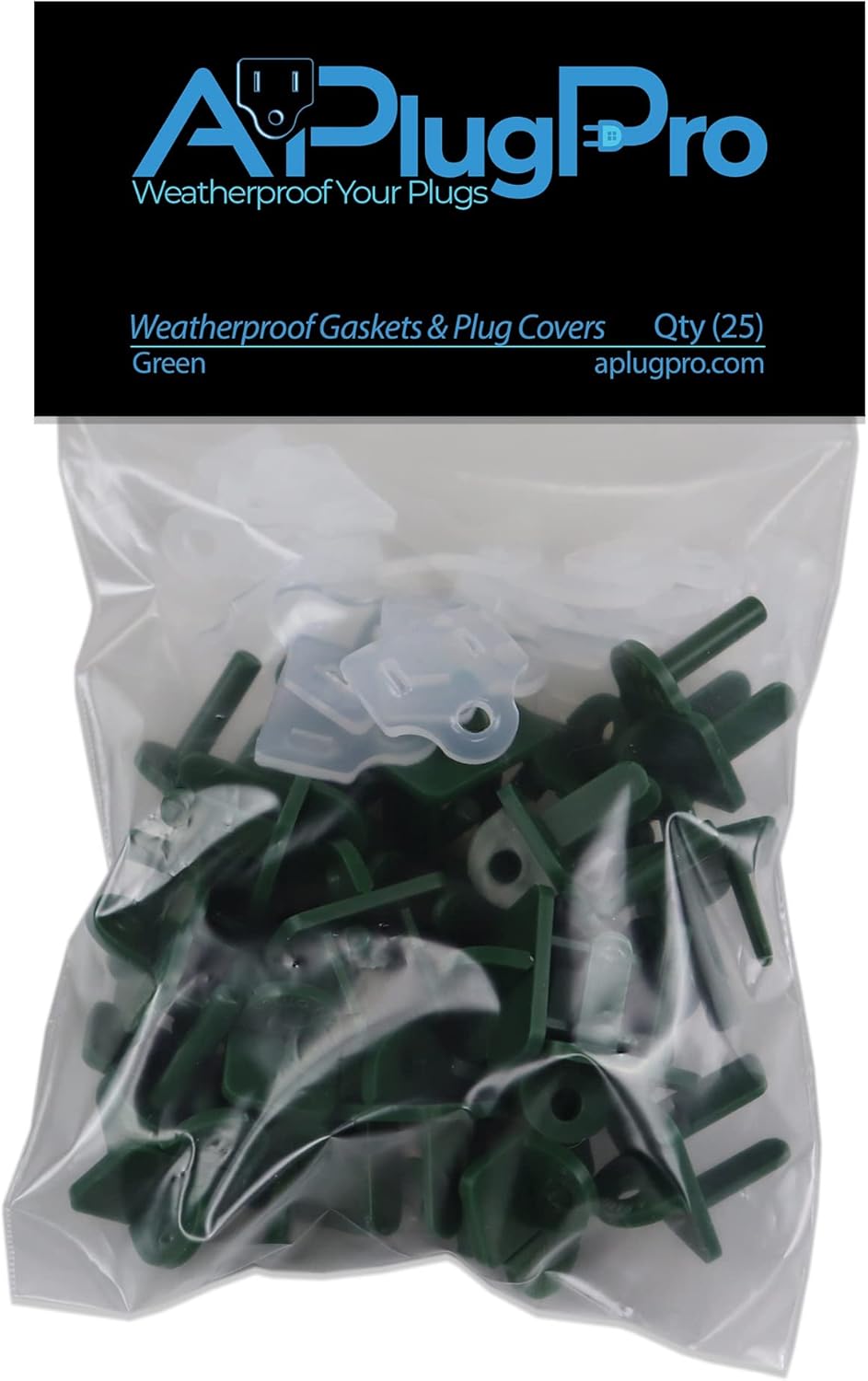 Weatherproof Gaskets & Plug Covers for Outdoor Use - 25 Pack