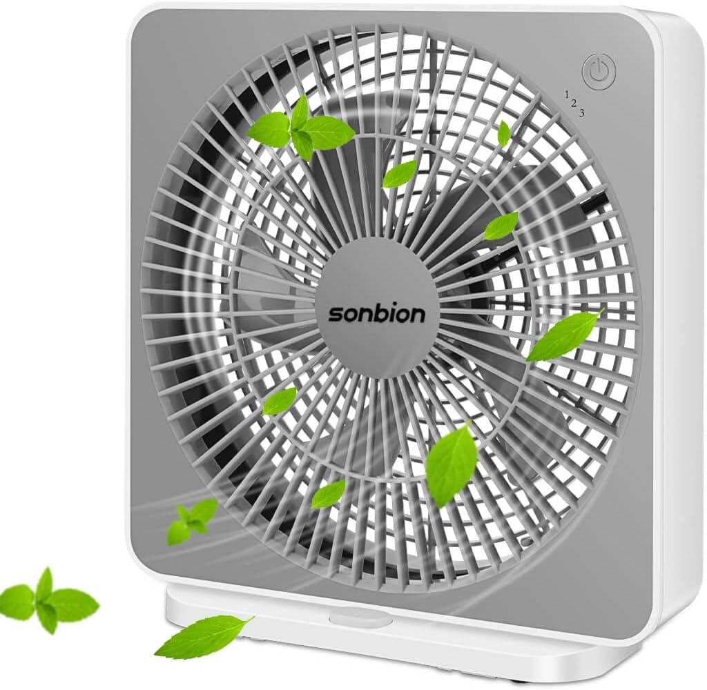 SONBION 10 Box Fan: Powerful & Quiet Cooling