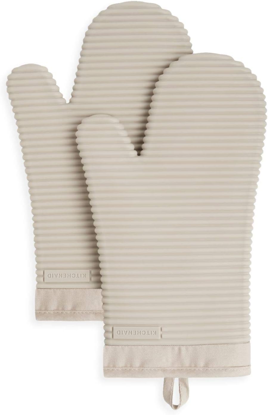 KitchenAid Ribbed Silicone Oven Mitt Set, Heat Resistant, 2-Pack