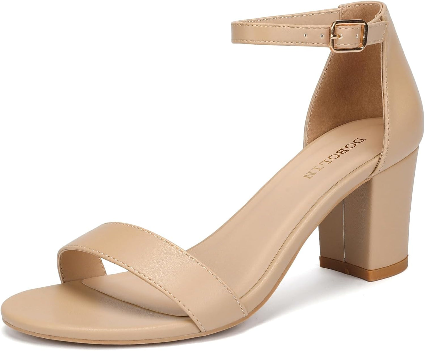 Women's Heeled Sandals Open Toe Ankle Strap for Comfort