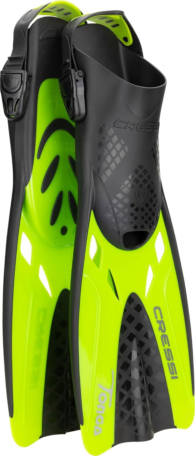 Cressi Tonga Adjustable Snorkeling Fins for Comfortable Travel