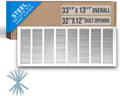 Fits 32x12 Duct Opening Steel Return Air Grille - Durable White