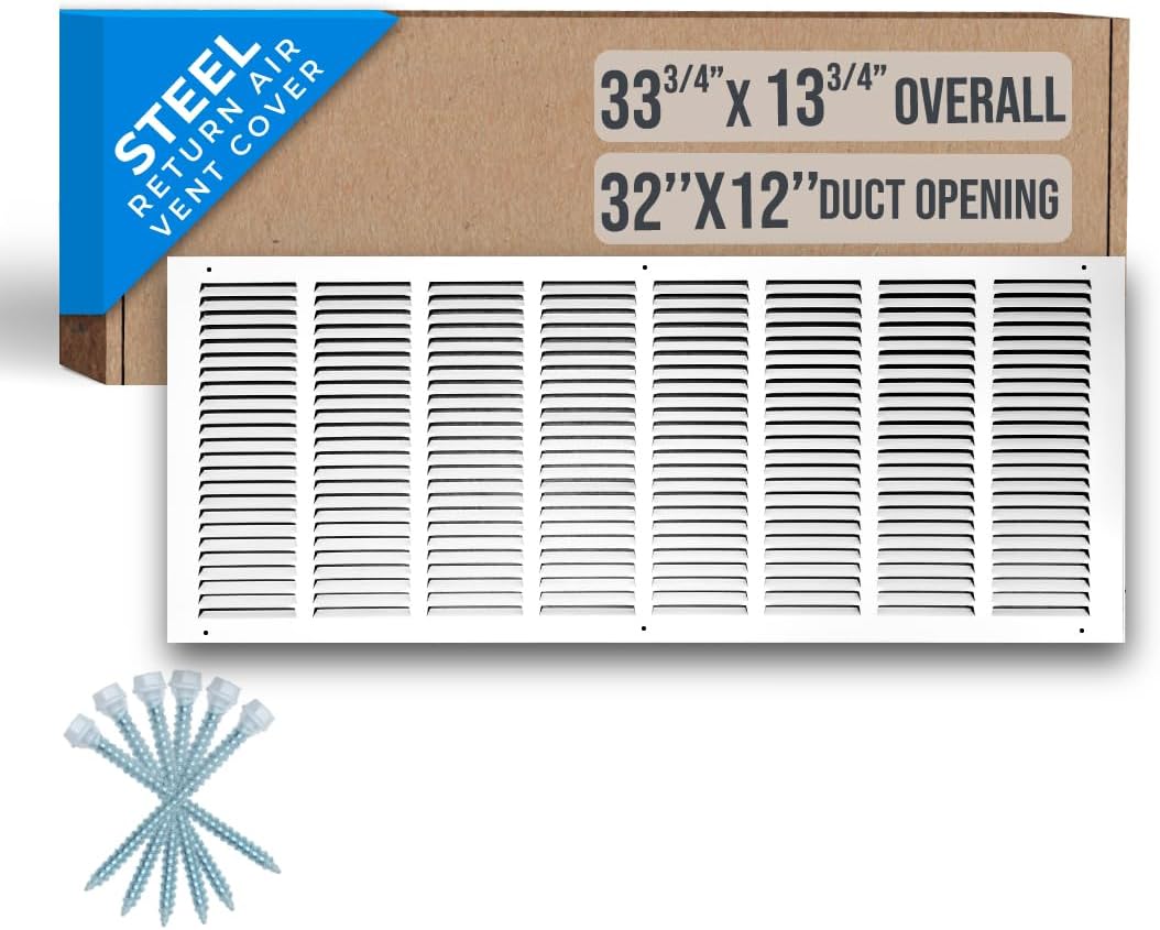 Fits 32x12 Duct Opening Steel Return Air Grille for HVAC