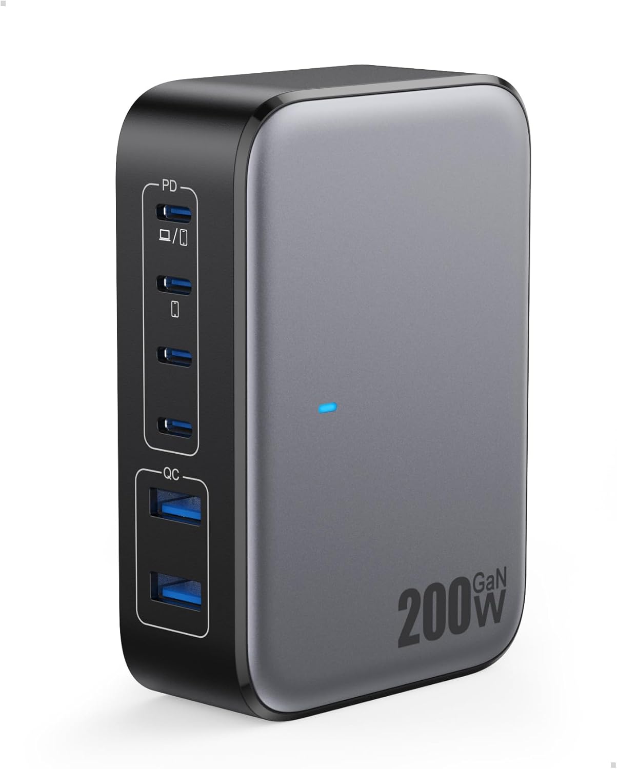 200W USB C Charger Block with 6 Ports for Fast Charging