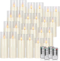 24 Pack Acrylic LED Candles Flickering Flameless Candles - 3 Sizes
