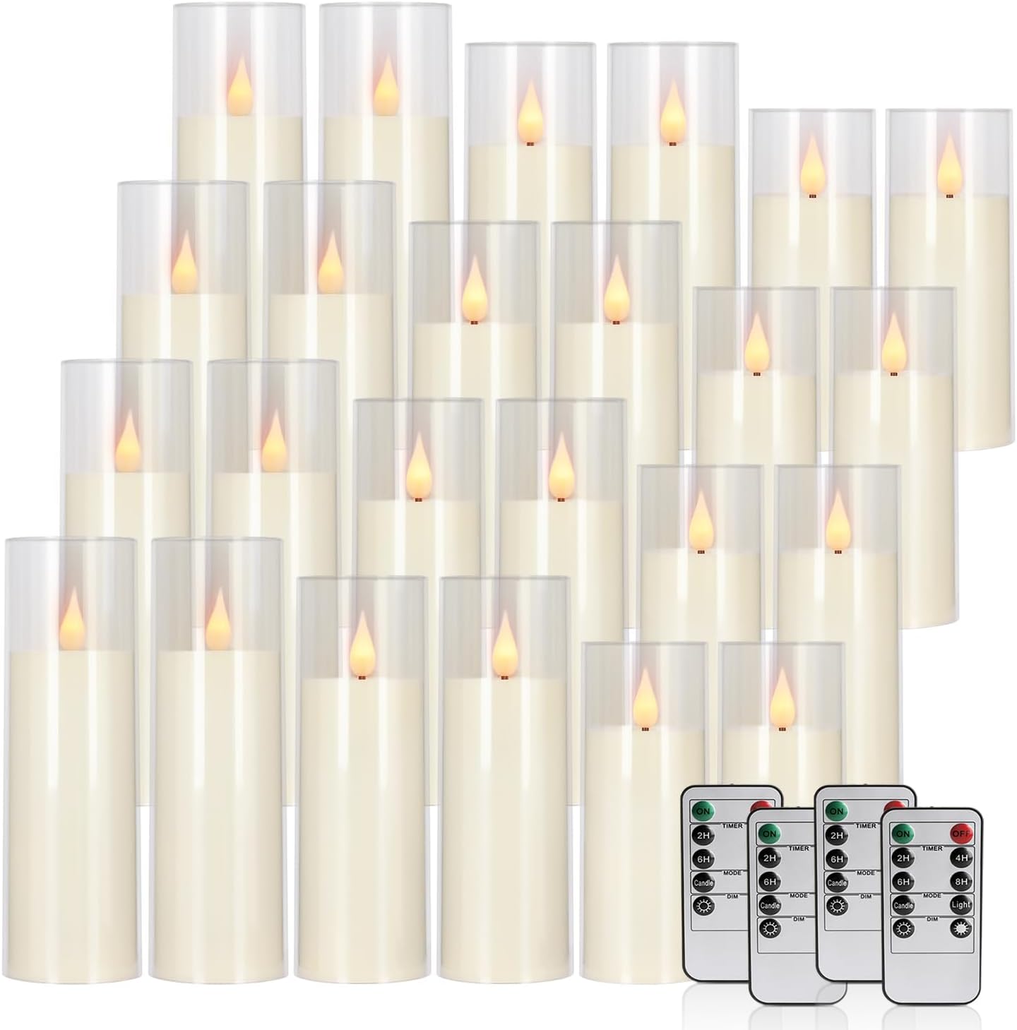 24 Packs of Acrylic LED Candles for Home Decor and Events