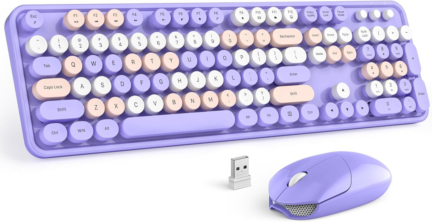 MOFII Wireless Keyboard and Mouse Combo for Colorful Typing