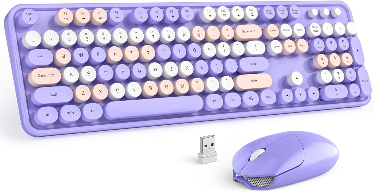 MOFII Wireless Keyboard and Mouse Combo for Colorful Typing