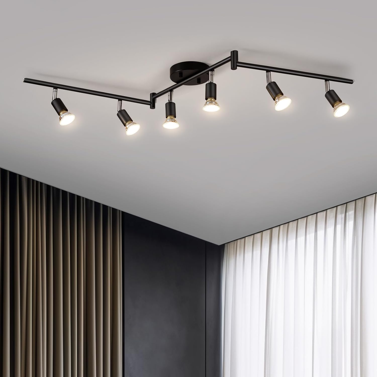 Bojim 6 Light LED Track Lighting Kit for Adjustable Illumination