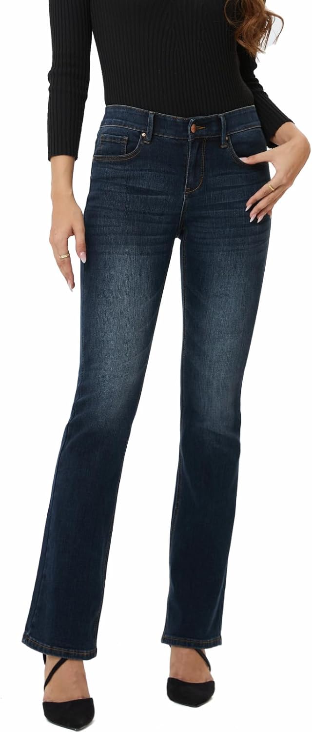 MetHera Women's Le Mel Classic Stretch Bootcut Jeans for Comfort