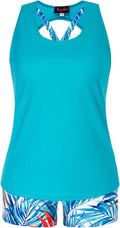 Hanna Nikole 3 Piece Plus Size Athletic Tankini Set - Tummy Control