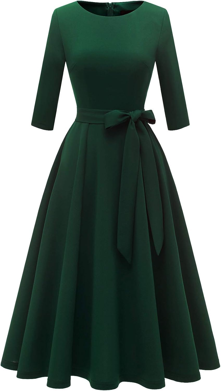 DRESSTELLS Vintage Wedding Guest Dresses for Women, 3/4 Sleeves