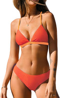 CUPSHE Bikini Set Two Piece V Neck Low Rise Crisscross Back Shoes
