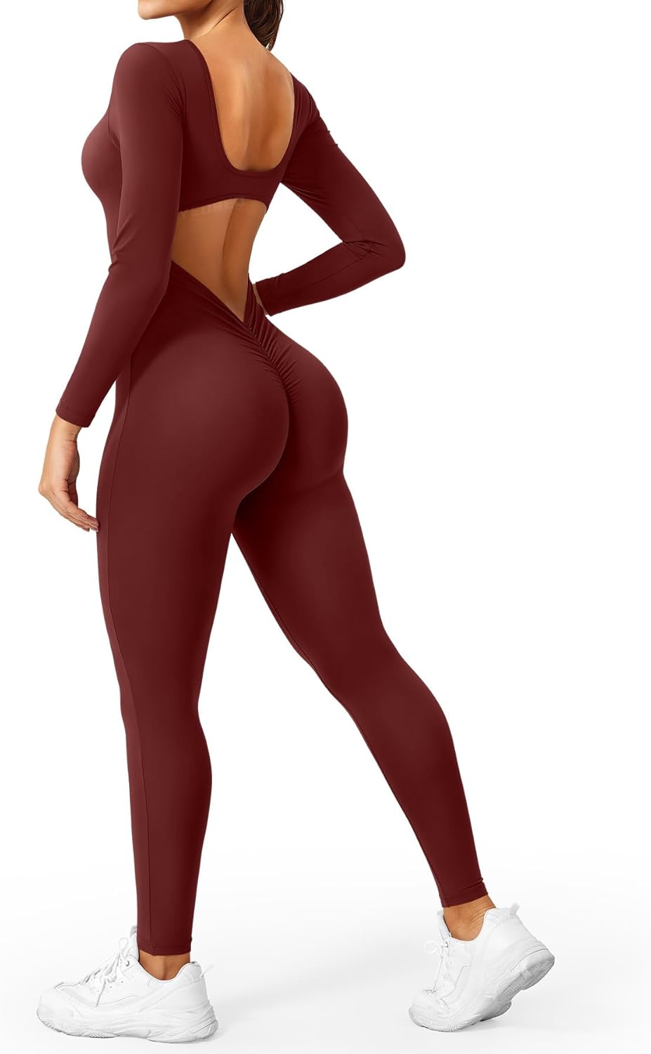 YEOREO Long Sleeve Jumpsuit for Women - Stylish Workout Romper