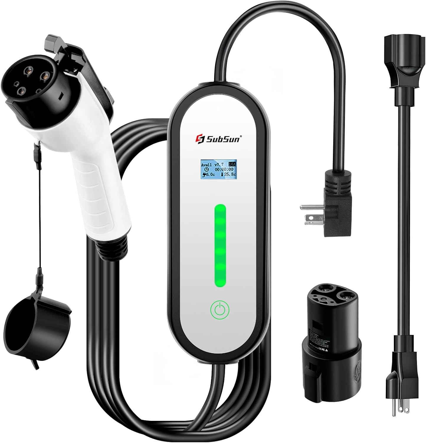 Portable Level 1 & 2 EV Charger, Fast Charging for Tesla & J1772 EVs