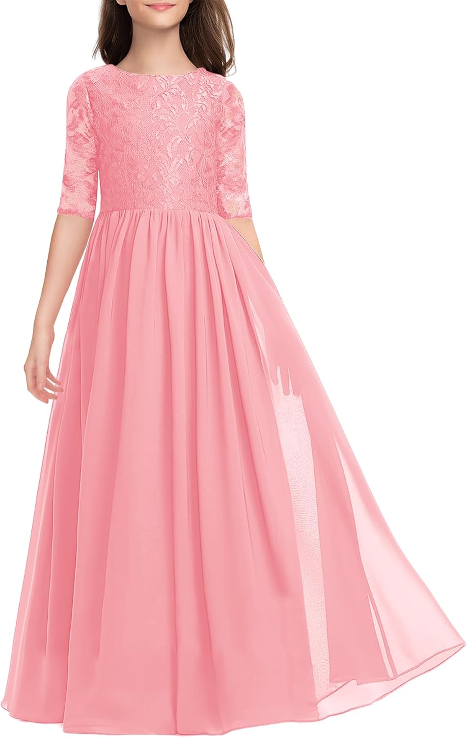 HOSIKA Flower Girls Dress Elegant Vintage Lace A-Line Style
