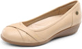 Womens Synthetic Leather Ballet Flats with 1.5 in Wedge