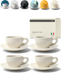KIVY Cappuccino cups set [4x 8oz] - Thick-Walled Stoneware Latte Cups