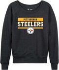 Pittsburgh Steelers Women's Plus Size Charcoal Crewneck Pullover