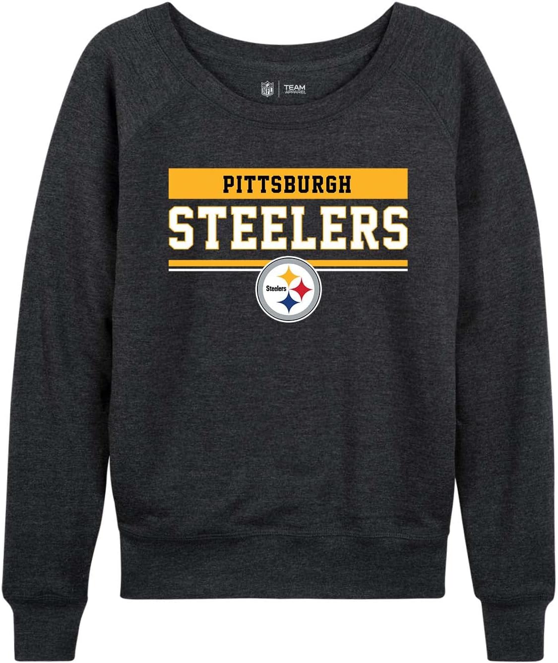 Pittsburgh Steelers Women's Plus Size Charcoal Crewneck Pullover