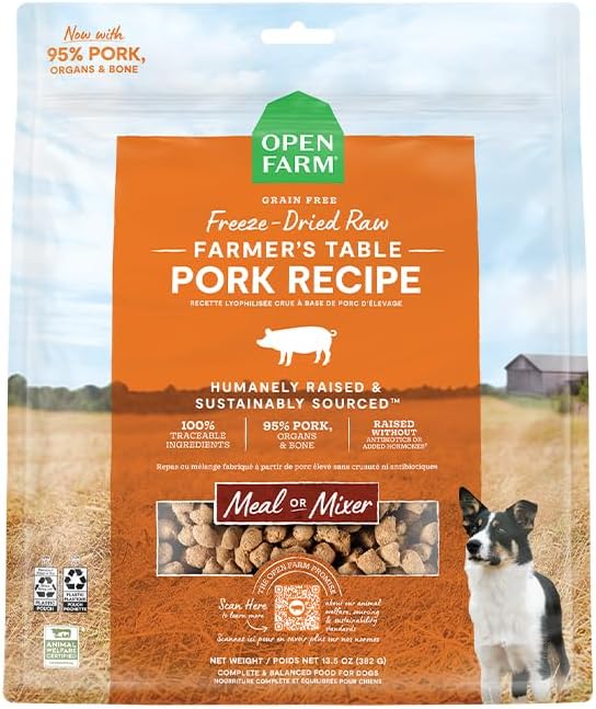 Open Farm Freeze Dried Raw Dog Food with 95% Meat & Superfoods